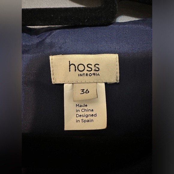 Hoss Intropia Navy Shift Dress with Pleated Bottom in US Size 4 - Picture 4 of 7
